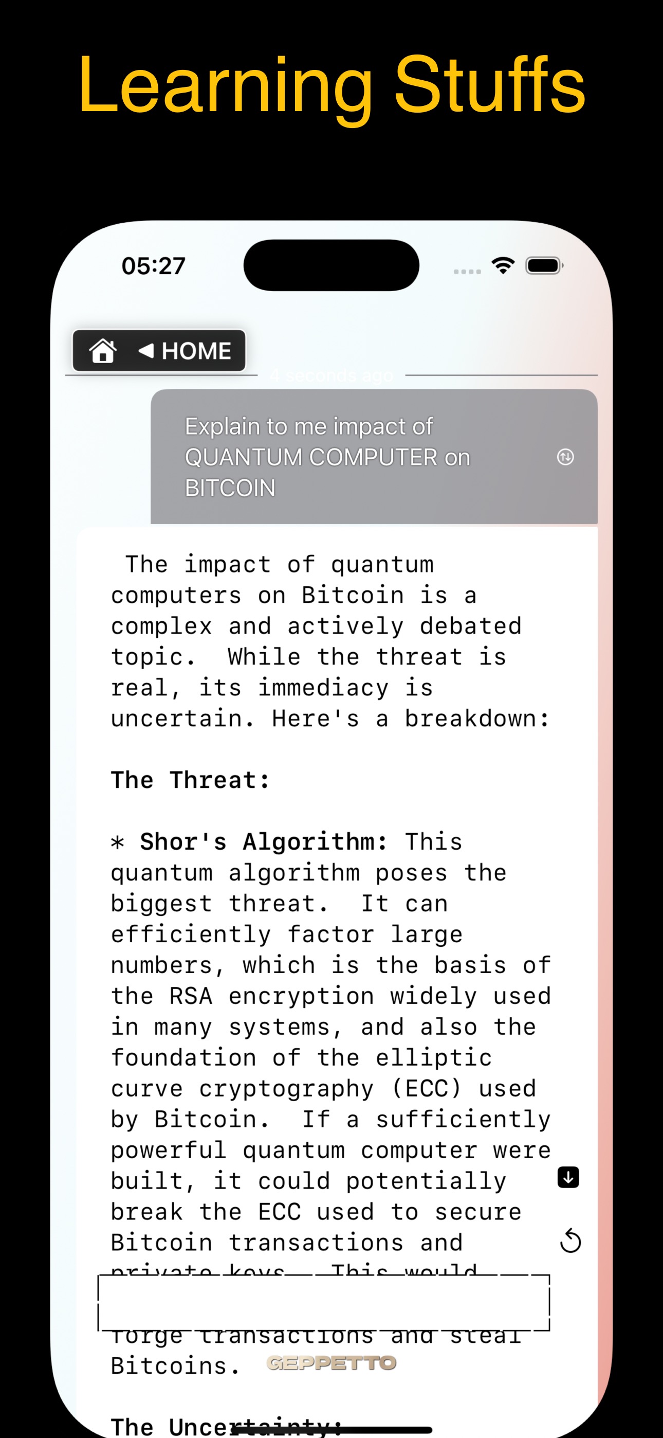 Chat Interface with AI
